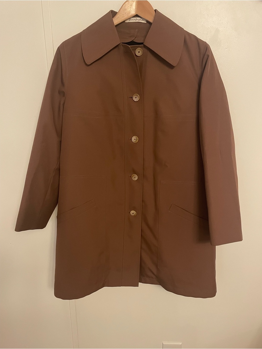 VTG Misty Harbor Brown Taupe Any Weather Button-Front Car Coat W/Lining Sz 12